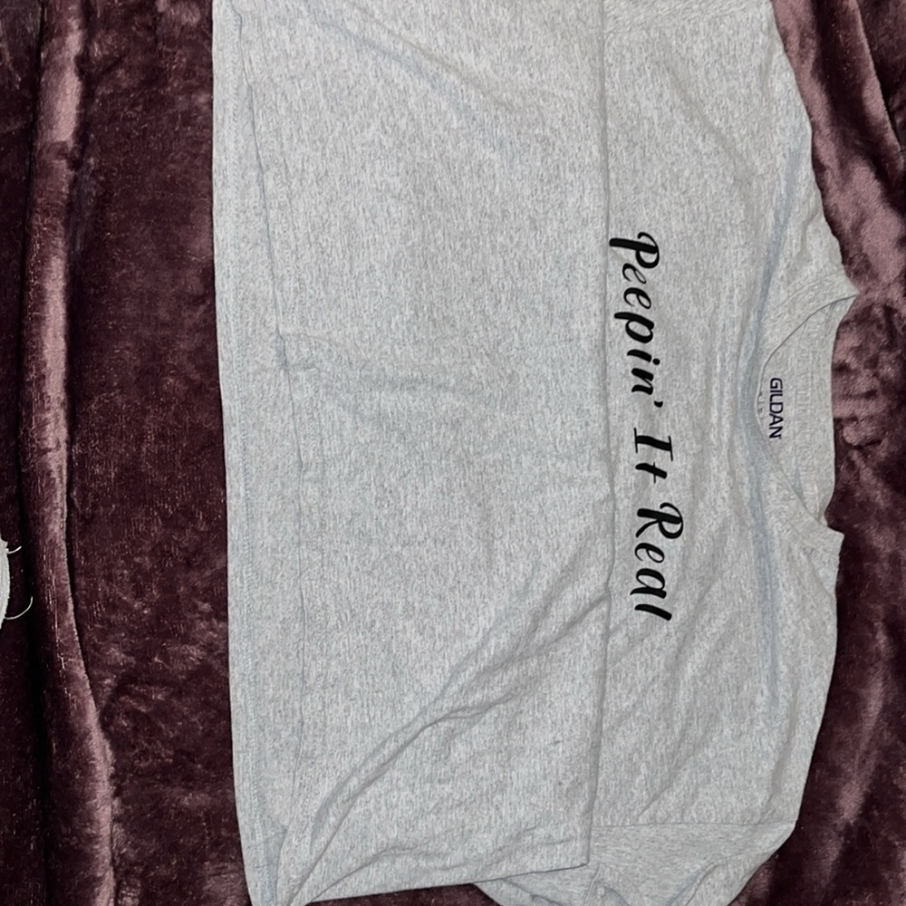Easter shirt Peepin’ It Real gray 22” pit to pit ~ 24-25 length - Picture 6 of 10